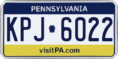 PA license plate KPJ6022
