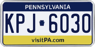PA license plate KPJ6030
