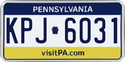 PA license plate KPJ6031