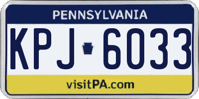 PA license plate KPJ6033