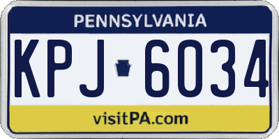 PA license plate KPJ6034
