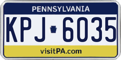 PA license plate KPJ6035