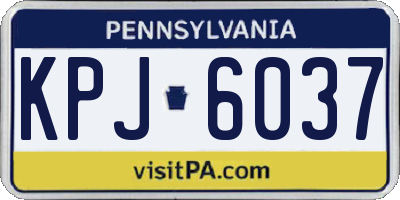 PA license plate KPJ6037