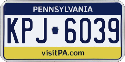 PA license plate KPJ6039