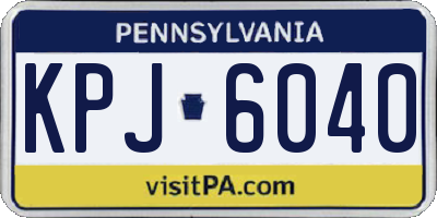 PA license plate KPJ6040
