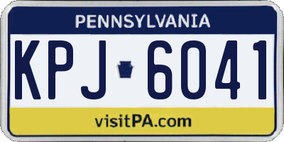 PA license plate KPJ6041