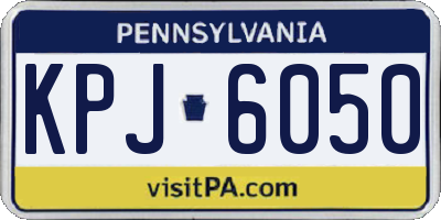 PA license plate KPJ6050