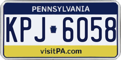 PA license plate KPJ6058