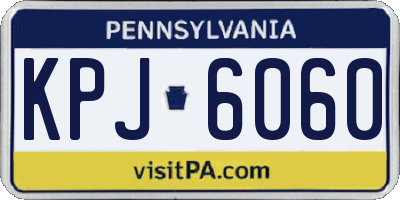PA license plate KPJ6060