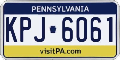 PA license plate KPJ6061