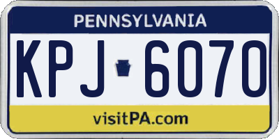 PA license plate KPJ6070