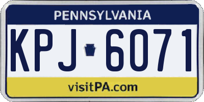 PA license plate KPJ6071