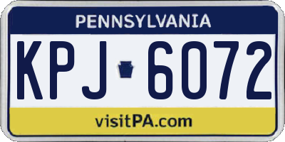 PA license plate KPJ6072