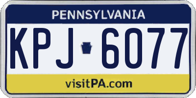 PA license plate KPJ6077