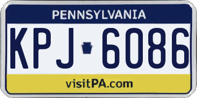 PA license plate KPJ6086