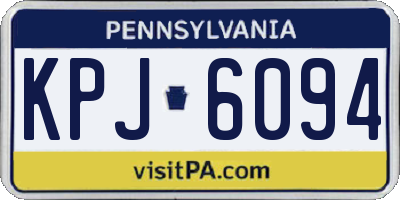 PA license plate KPJ6094