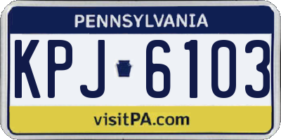 PA license plate KPJ6103