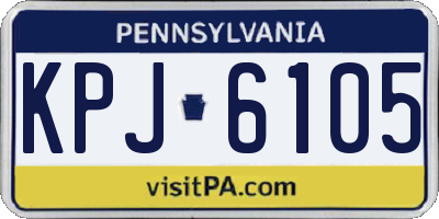 PA license plate KPJ6105