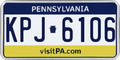 PA license plate KPJ6106