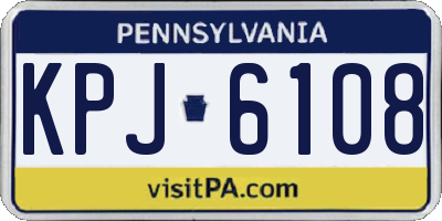 PA license plate KPJ6108