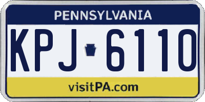 PA license plate KPJ6110