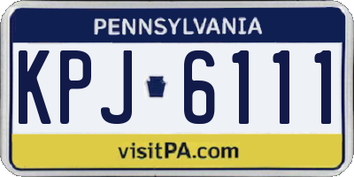 PA license plate KPJ6111