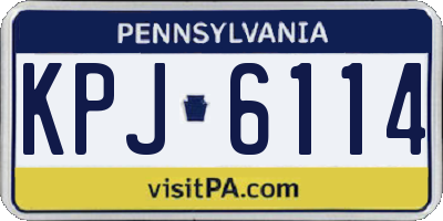 PA license plate KPJ6114