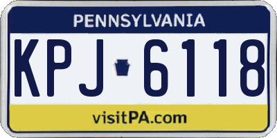 PA license plate KPJ6118