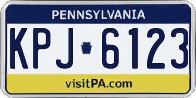 PA license plate KPJ6123