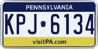 PA license plate KPJ6134