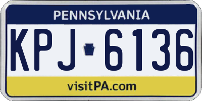 PA license plate KPJ6136
