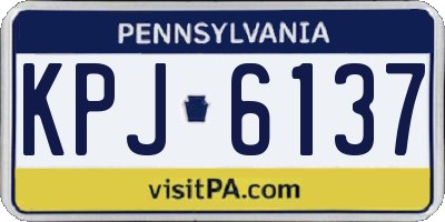PA license plate KPJ6137