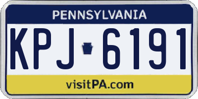PA license plate KPJ6191