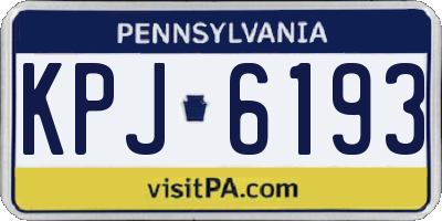 PA license plate KPJ6193