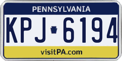 PA license plate KPJ6194