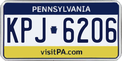 PA license plate KPJ6206