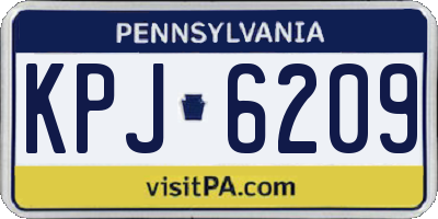 PA license plate KPJ6209