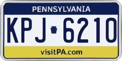 PA license plate KPJ6210