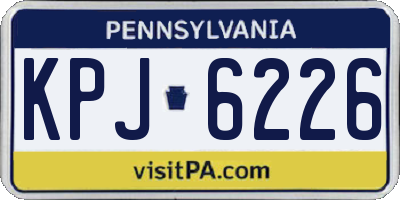 PA license plate KPJ6226