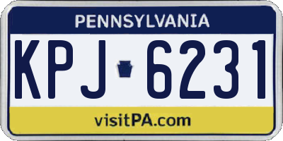 PA license plate KPJ6231