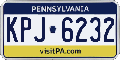 PA license plate KPJ6232
