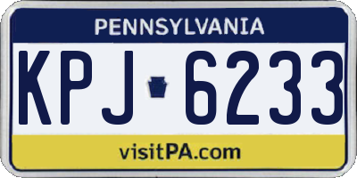 PA license plate KPJ6233