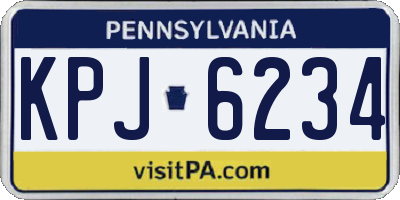 PA license plate KPJ6234