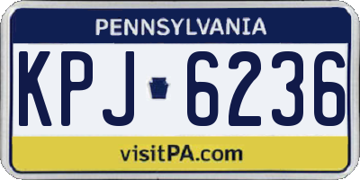 PA license plate KPJ6236