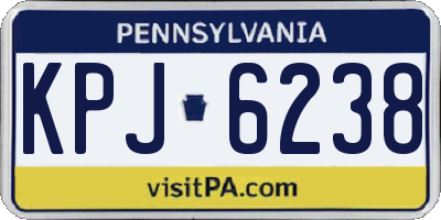 PA license plate KPJ6238