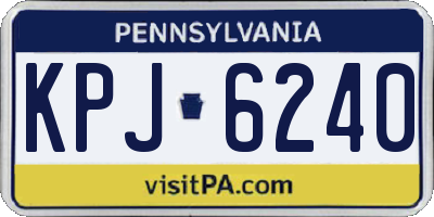 PA license plate KPJ6240