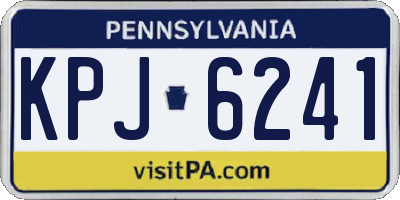 PA license plate KPJ6241