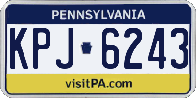 PA license plate KPJ6243