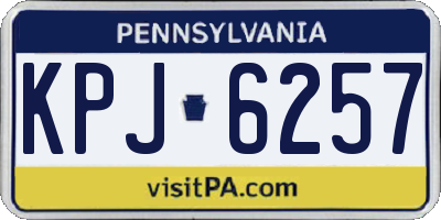 PA license plate KPJ6257