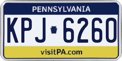 PA license plate KPJ6260